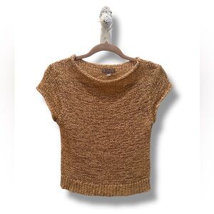 J. Crew Tan Knit Short Sleeve Top
